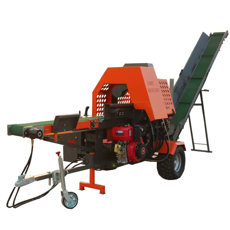 Jierui Forestry Machinery 15HP firewood  log processor machine fast fire wood processing  cutting machine for sale