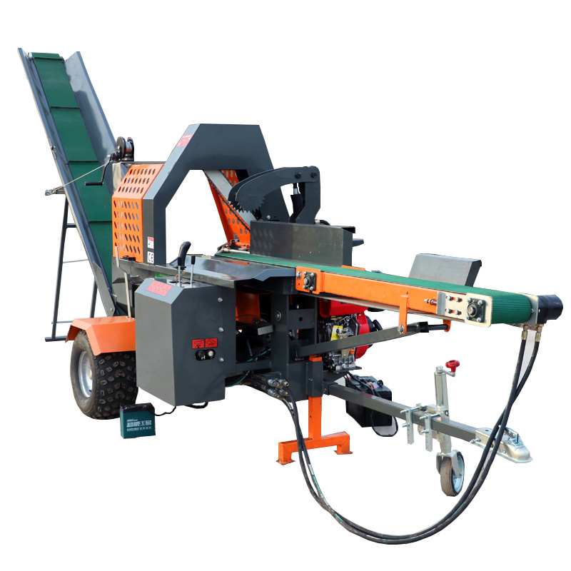 Jierui Forestry Machinery 15HP firewood  log processor machine fast fire wood processing  cutting machine for sale