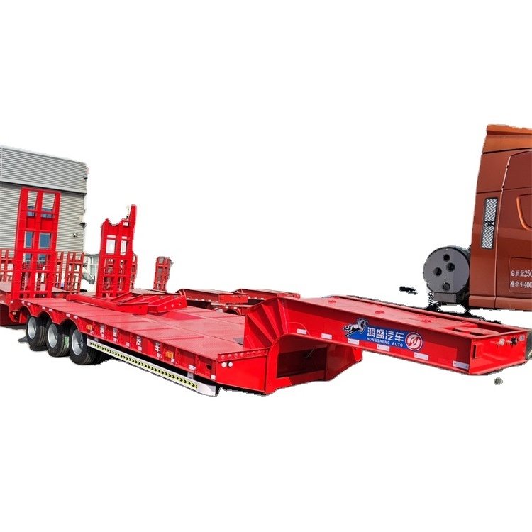 China Manufacture 3 Axle Lowbed/Lowboy Trailer Truck Lowbed Semi Trailer