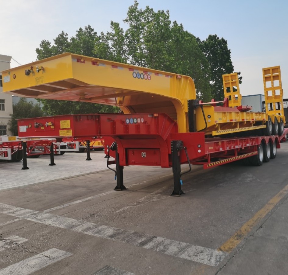 lowbed  flatbed car carrier  trade flat bed semi trailer