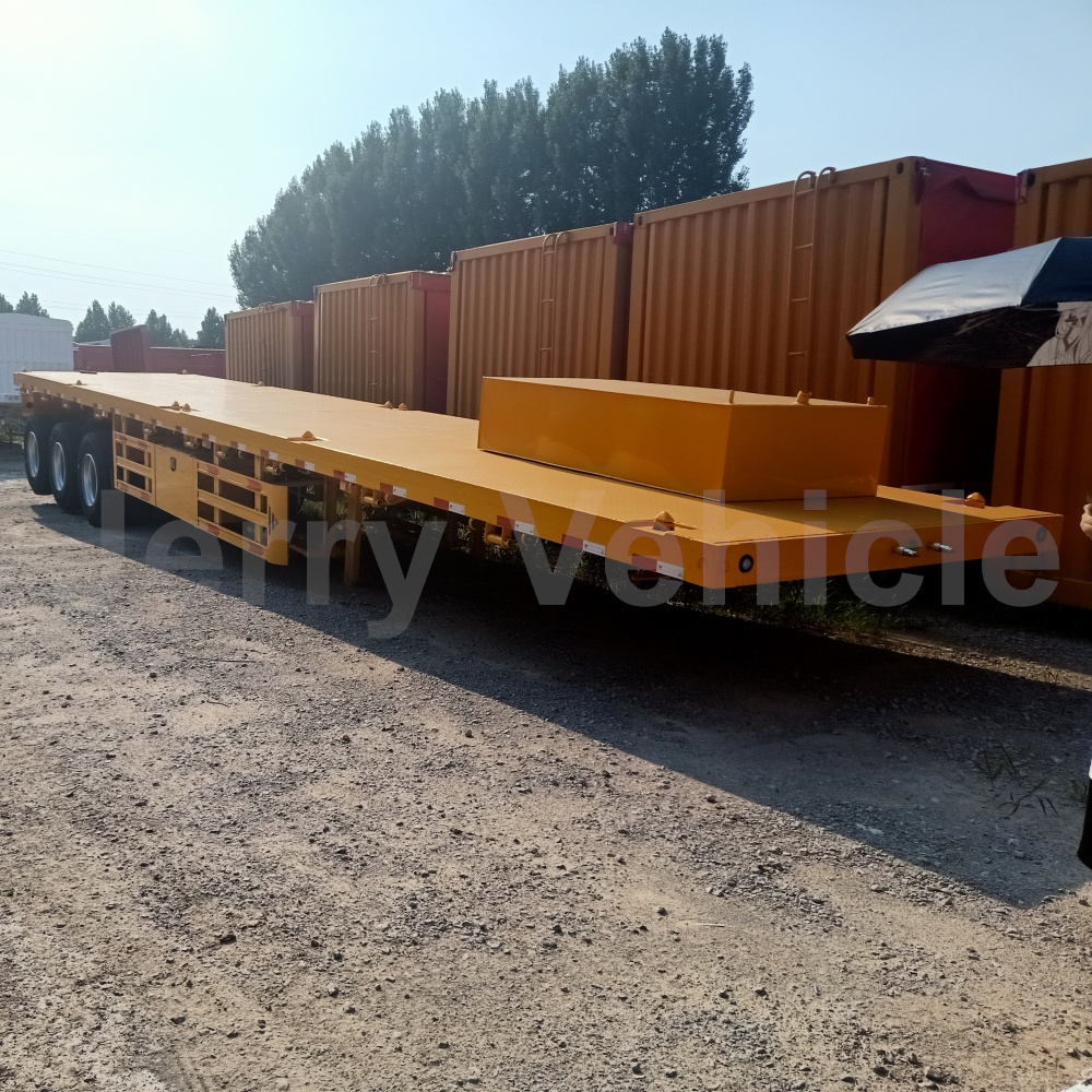 Jerry Vehicle Shipping 50 Ton 30 Ton Low Truck 20ft flat bed 40 ft 40 Feet 40ft Container Flatbed Trailer For Sale