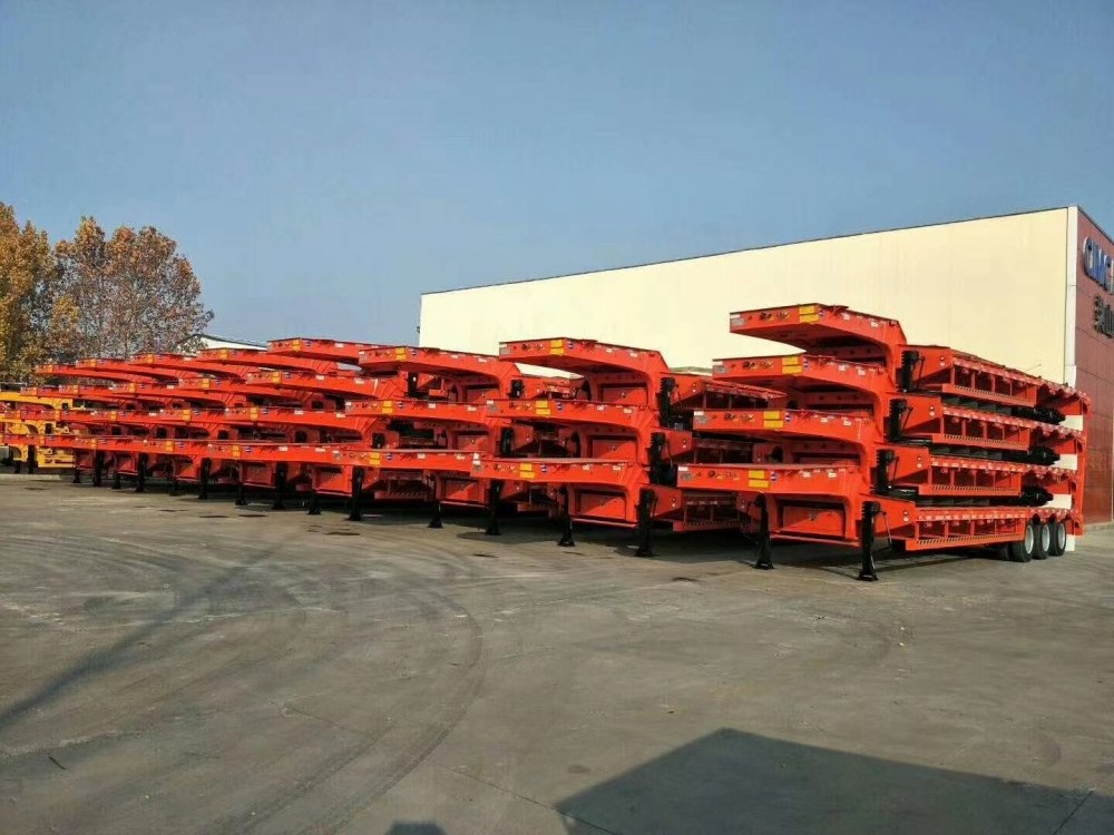 lowbed  flatbed car carrier  trade flat bed semi trailer