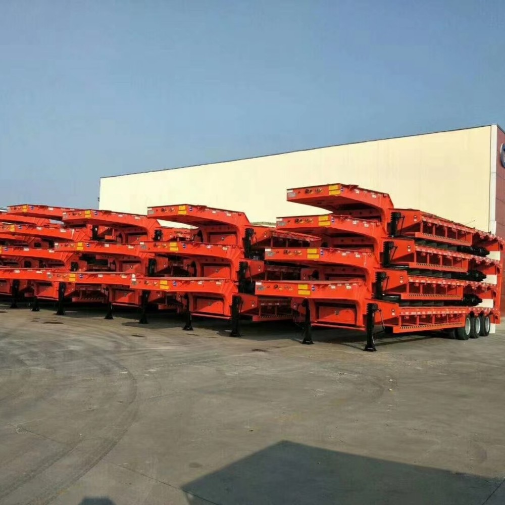 lowbed  flatbed car carrier  trade flat bed semi trailer