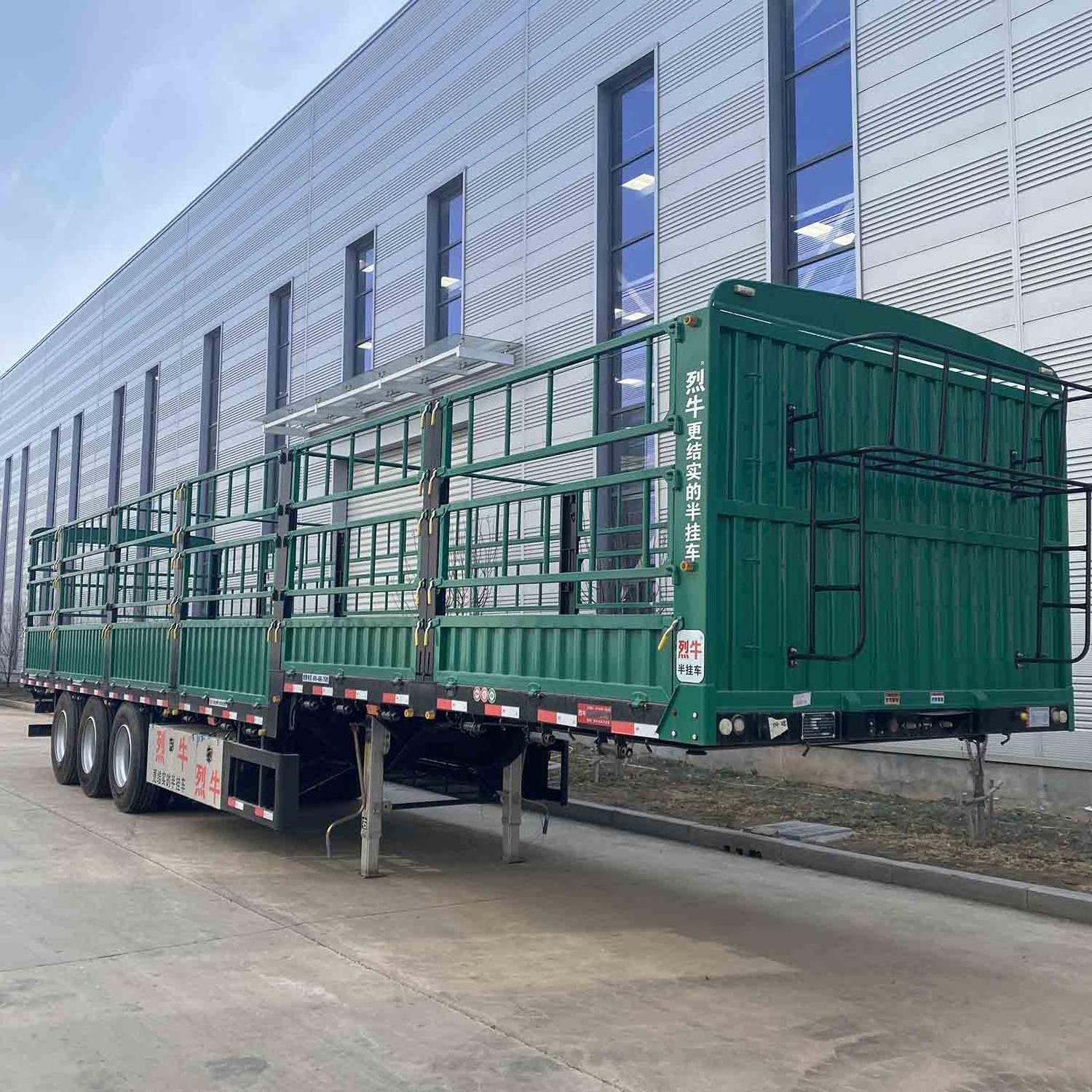 Shandong JERRY animal fence transport trucks used cattle trailers for sale animal square transport fence semi trailer