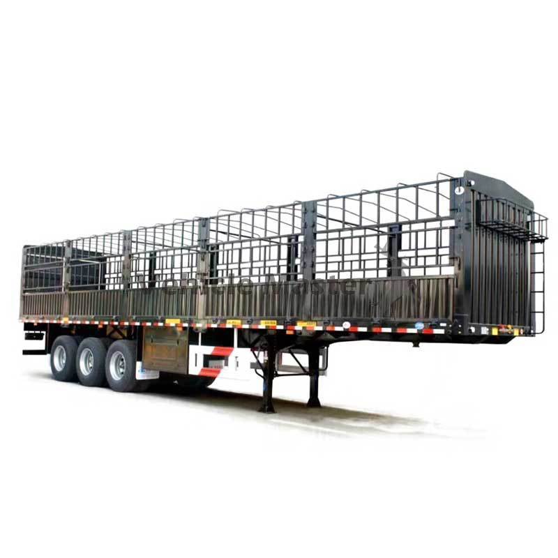 Shandong JERRY animal fence transport trucks used cattle trailers for sale animal square transport fence semi trailer