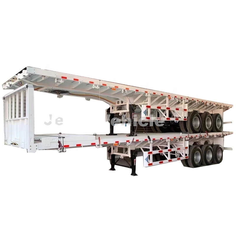 Jerry Vehicle Shipping 50 Ton 30 Ton Low Truck 20ft flat bed 40 ft 40 Feet 40ft Container Flatbed Trailer For Sale