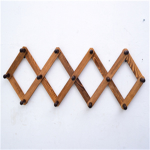 Expandable Wooden Coat Rack Hanger Accordion Wall Mounted Pine Wood Hooks Hand Made Vintage Expending Pegs  Hang Coat