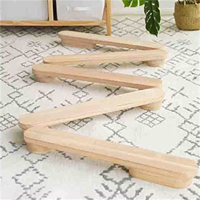 Kids Montessori Toy Wooden Balance Board Balance Beam Stepping Stones Gymnastics Obstacle Course