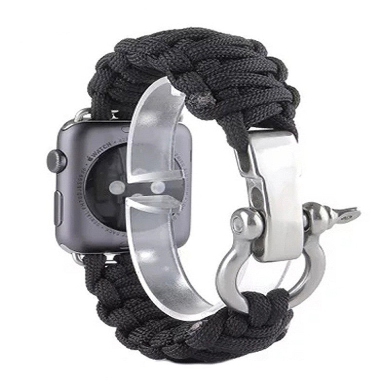 Survival Rope Metal Bolt Clasp Bracelet for iwatch band serie 6 5 4 3 se Sport Strap for apple watch 44mm 40mm 42mm 38mm