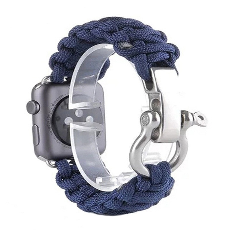 Survival Rope Metal Bolt Clasp Bracelet for iwatch band serie 6 5 4 3 se Sport Strap for apple watch 44mm 40mm 42mm 38mm