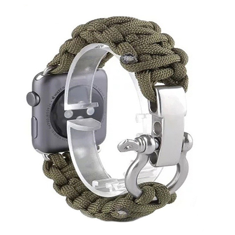 Survival Rope Metal Bolt Clasp Bracelet for iwatch band serie 6 5 4 3 se Sport Strap for apple watch 44mm 40mm 42mm 38mm