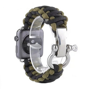 Survival Rope Metal Bolt Clasp Bracelet for iwatch band serie 6 5 4 3 se Sport Strap for apple watch 44mm 40mm 42mm 38mm