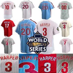 Philadelphia 2023 mens Phillie Jersey Kyle Schwarber 3 Bryce Harpe 7 Trea Turner 10 JT Realmuto 20 Mike Schmidt jersey