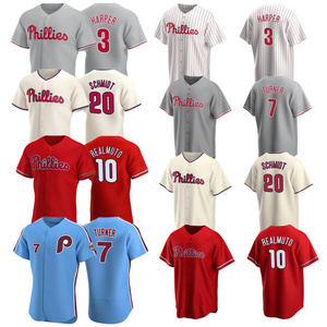 Men's  Philadelphia Baseball uniform 20 Mike Schmidt 7 Trea Turner 3 Bryce Harper Phillie Custom Embroidered baseball Jersey