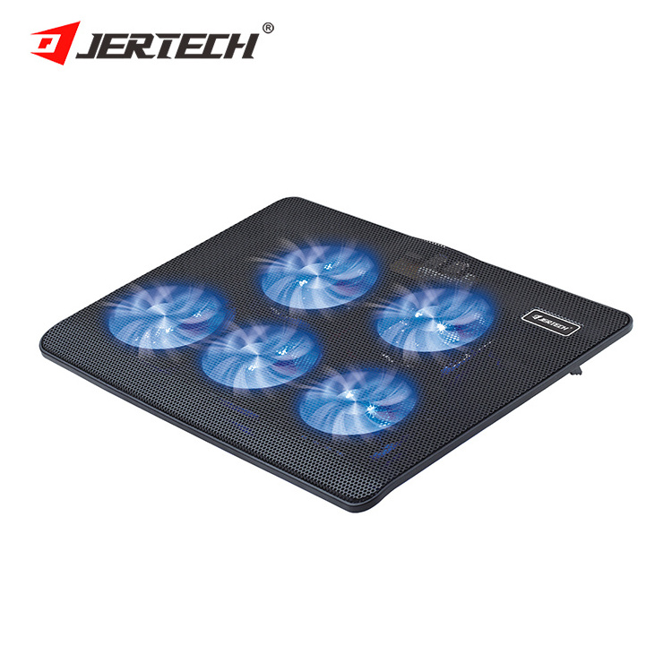 JERTECH KL331 Heavy Duty Laptop Cooling Pad Usb Computer Cooler Cooling 5 Fans For Gaming Laptop Pc Base Computer Cooling Pad