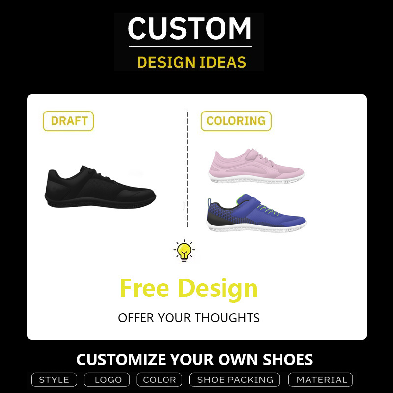 custom your own logo zero drop wide toebox Walking running Zero Drop Sole Men's Wide Minimalist Barefoot shoes men Sneakers