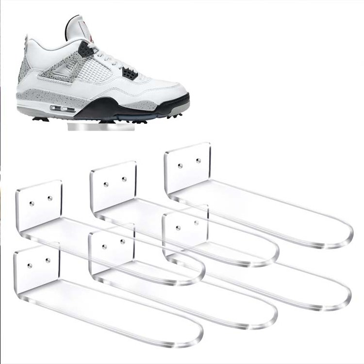 Acrylic display rack wall mount Shoe Organizer Floating Shoes Shelves