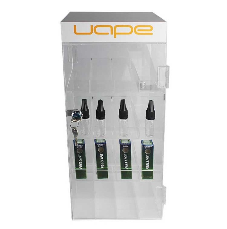 cigarettes acrylic display case custom design clear plastic cigarette vending box with lock