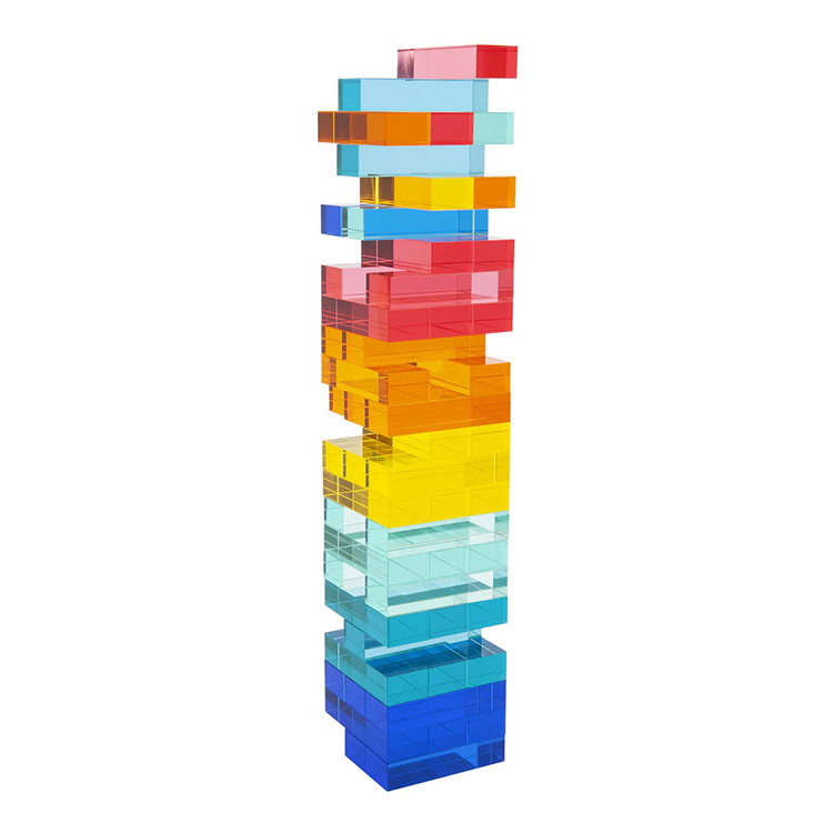 JERY Custom 3D Luxury Acrylic Stacking Tower Puzzle Game Clear Acrylic Russian Blocks Game Educational