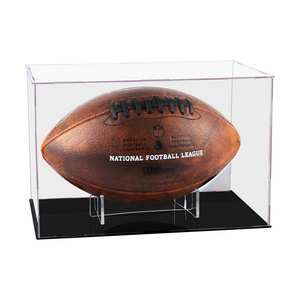 Clear acrylic Football Display Case Memorabilia Display Box Cases Football Memorial Sports Gloves Football Display Stand