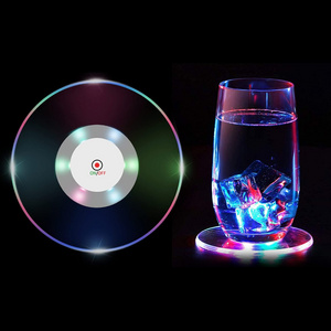 led coaster Table Decoration Accessories Mats Cup Led Flashing Bottle Bottom Pads Drink Led coaster for dining table mats