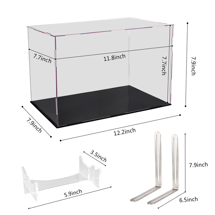 Clear acrylic Football Display Case Memorabilia Display Box Cases Football Memorial Sports Gloves Football Display Stand