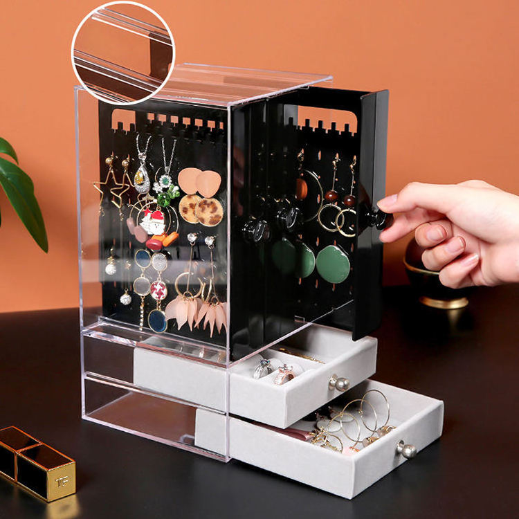 Acrylic Showcase Display Tray Necklace Organizer Ring Storage Jewelry display Box Acrylic Display Cabinet