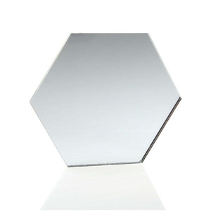 Acrylic Mirror Hexagon on Wall Decor 10" Each Side Silver Mirror 3mm Plexiglass Shapes