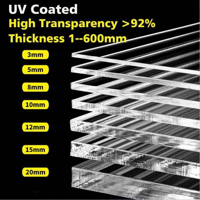 clear cast acrylic sheet resist UV  protection design custom printing 3mm 5mm 6mm 7mm 8mm laser cutting to size plexiglass sheet