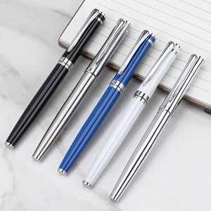 Rollerball Pen Gift Metal Custom Logo Liquid Gel Ink Stainless Steel Classic Luxury Business Black Sports JR Ballpoint Pen 28g