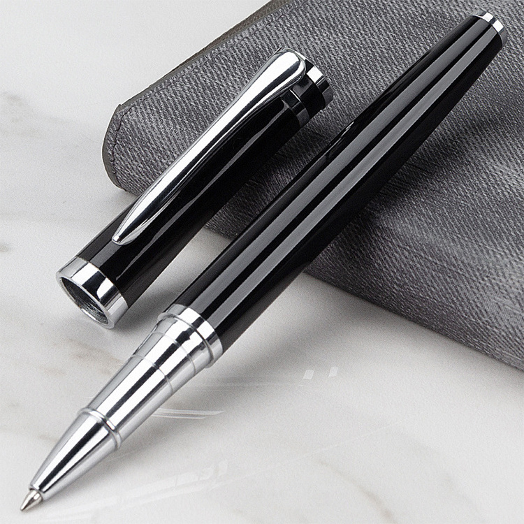 Rollerball Pen Gift Metal Custom Logo Liquid Gel Ink Stainless Steel Classic Luxury Business Black Sports JR Ballpoint Pen 28g