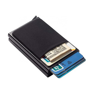 Dual-case Credit Card Holder Minimalist Slim Wallet 12 Credit Cards Holder for Men RFID Blocking Aluminium Card Holder Pop Up