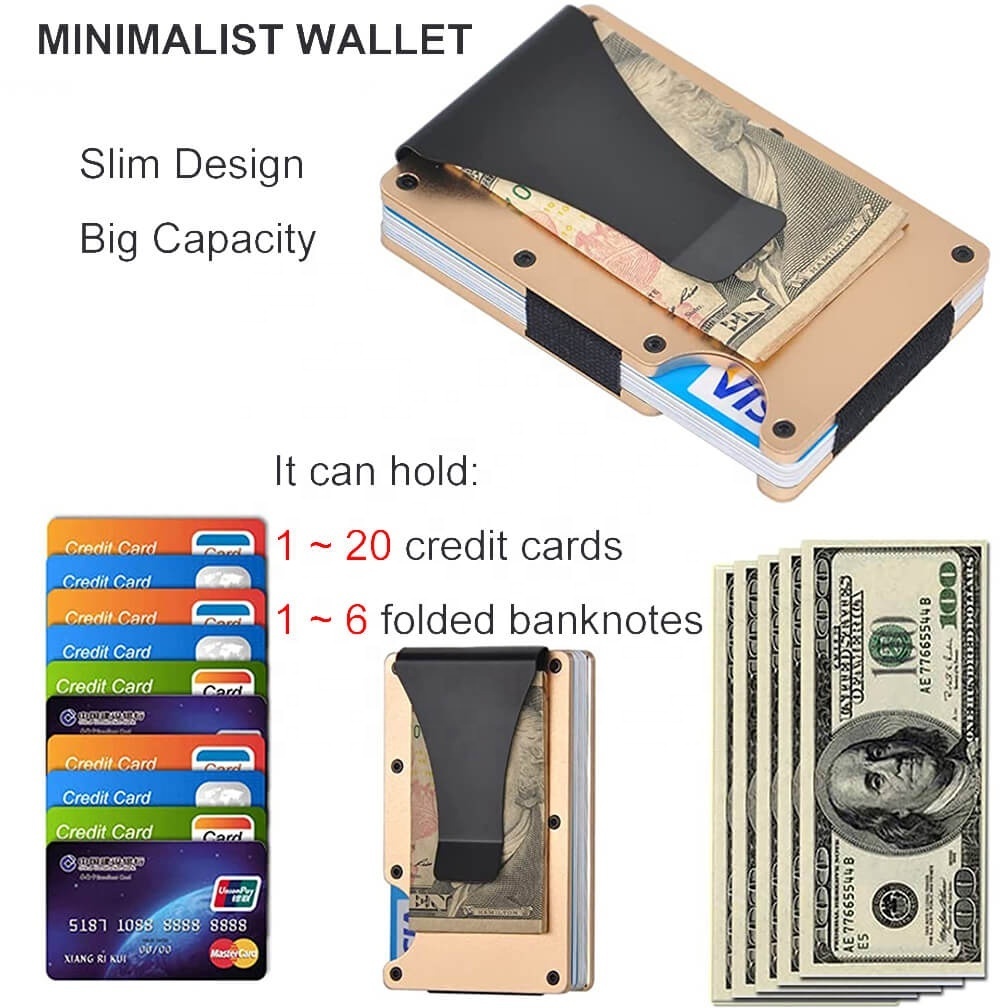 Best Selling Custom Wallet Aluminum Slim Metal Card Wallet for Men Compact Card Case with RFID Blocking Mens Credit Card Holder