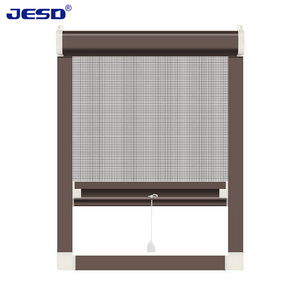 Roll Down Mosquito Net Sliding Window Roller Aluminum Shutter Fly Mesh Retractable Pull Up Fiberglass Insect Screen Window