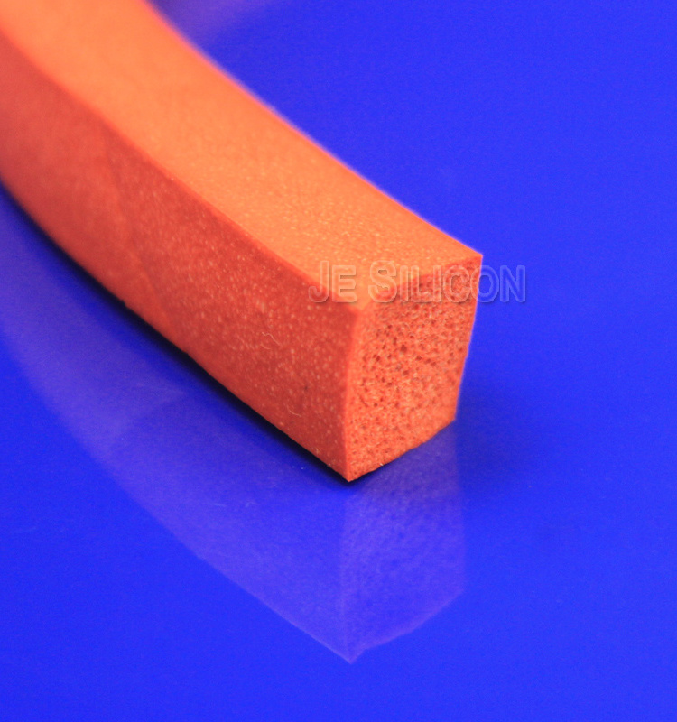 Heat Resistant Square Silicone Tubing Closed Cell Rubber Foam Strip