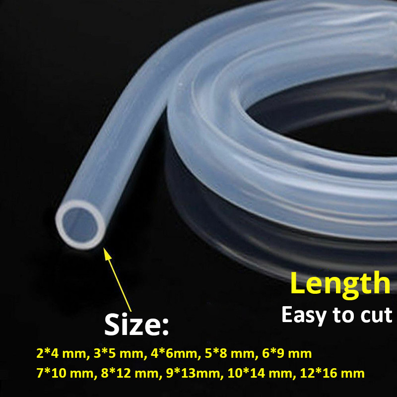 Custom Food Grade Clear Transparent Silicone Rubber Hose 4 5 6 8 9 10 12 13 14 16mm Outer Diameter Flexible Silicone Tube