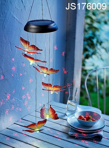 Plastic Butterfly design decorated solar hanging light