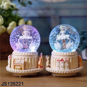 Home gifts Dancing girl snow globe led resin snow ball promotion gift