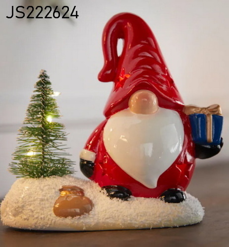 2023 resin Christmas figurines tabletop ornaments resin led light funny dwarf Christmas ceramic gnomes