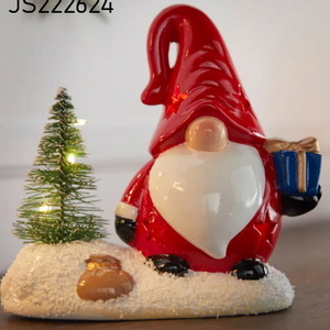 2023 resin Christmas figurines tabletop ornaments resin led light funny dwarf Christmas ceramic gnomes