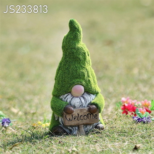 Wholesale Garden Gnomes Mini Resin Gnome Spring Ornament Fairy Garden Decor Green Gnome