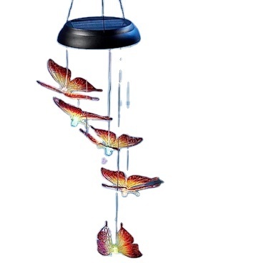 Plastic Butterfly design decorated solar hanging light