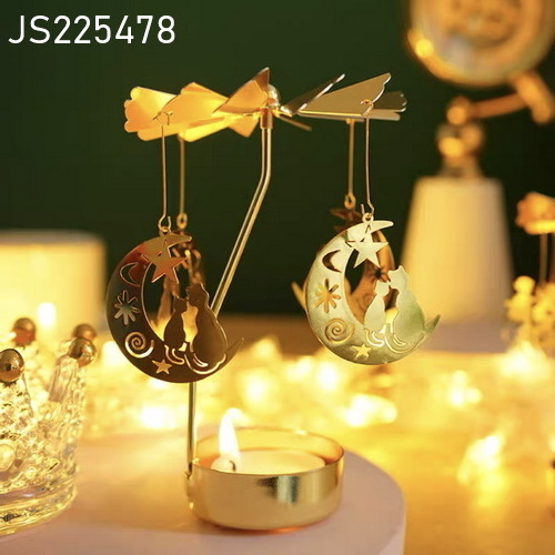 Home Decor Metal Candle Holder Spinner Rotating Tea Light Removable Iron Candle Holder Spinner