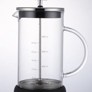 French Press Pot  with Stainless Steel  Filter Manual Coffee Maker Pot Set Clear Glass Cool Brew Coffee Maker