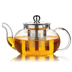 Big capacity Glass Teapot with Stainless Steel Infuser stovetop safe glass kettle