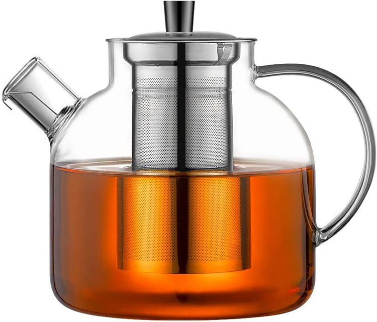 800/1200/1500ml GlassTeapot with Removable Infuser Stovetop Safe Large Tea Pot Blooming and Loose Leaf Hand kettle