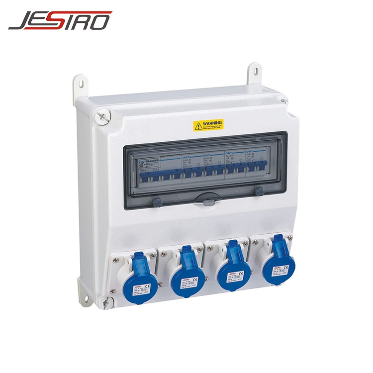 Plastic industrial electrical combination socket box for power distribution