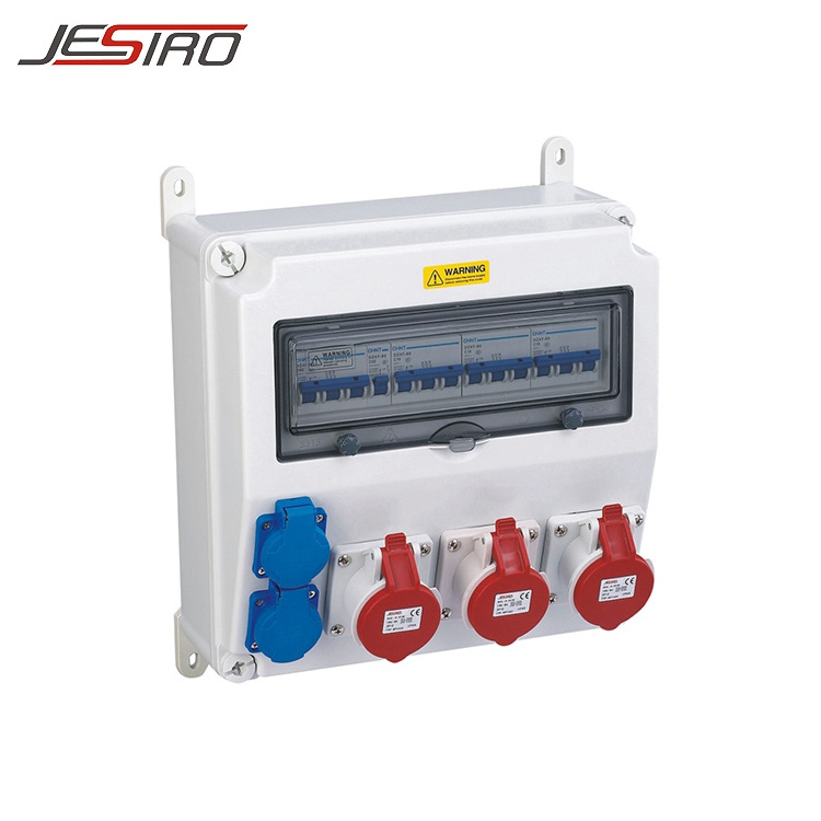 Plastic industrial electrical combination socket box for power distribution