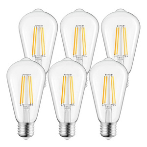 JESLED New High Lumen Energy Save 210lm/W E27 E26 B22 4W 6W 8W ST58 Dimmable Led Filament Bulb 95+CRI Clear Glass ETL Listed