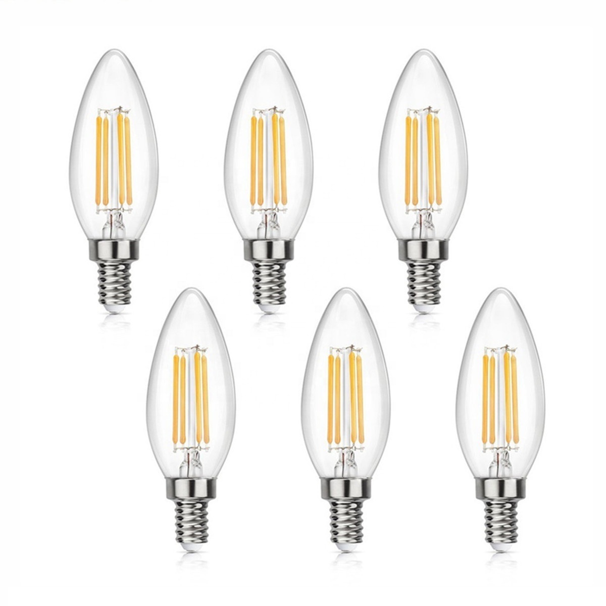 JESLED Energetic lighting Dimmable E12 E14 E26 E27 B22 LED Candelabra Bulb 60 Watt Equivalent B11 2W 4W 6W LED Chandelier Bulbs